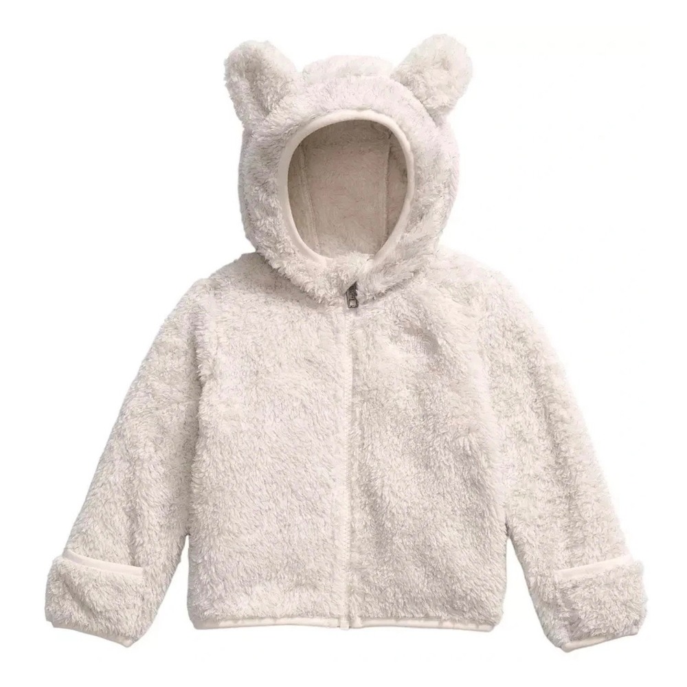 The North Face Baby Campshire Fleece Hooded Jacket White Dune Sparkle 6-12M NWT